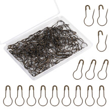 SAVITA 120pcs 22mm Bronze Metal Bulb Safety Pins for Clothes Crafting Knitting with Storage Box, Pear Shape, Perfect for Hand Sewing DIY Crafts Home