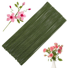 Namner 200 Pcs Green Florist Wire Stems, Craft Wire 0.5mm Flexible Floral Wire for Wreath Making, DIY Flower Craft, Floral Arrangements, and Corsage