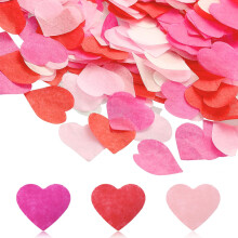 soitzhoc 10000 Pieces Biodegradable heart confetti,(Pink, Rose, Red) 3 Colours Romance wedding confetti For Wedding, Valentines, Christmas,