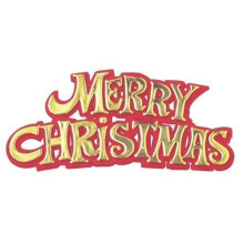 3 x Merry Christmas Red / Gold Motto Cake Decoration