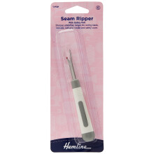 Hemline Hangsell Seam Ripper, Soft Touch Grip, Large, White