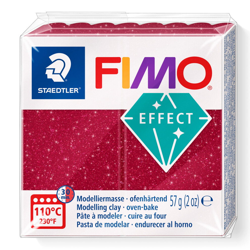 Staedtler 8010-202 Fimo Effect Oven-Hardening Polymer Modelling Clay - Galaxy (57G) Red