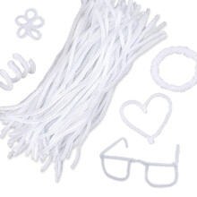 100Pcs Pipe Cleaners, 30cm White Pipecleaners for Craft, Soft Fuzzy Pipe Cleaners Wire Sculpture for Craft Flowers, Holloween, Chritsmas DIY Projects