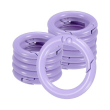 M METERXITY 12-Pack Metal Spring O Rings, 5/8" Zinc Alloy Keyring Buckle [Light Purple]