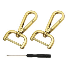 YELARXI Swivel Clasps Hook, 1 Inch ID Detachable Snap Hook W/Screw Bar D Ring Claw Clasp with Screwdriver Fit for Lanyard Bag Leather Craft Purse