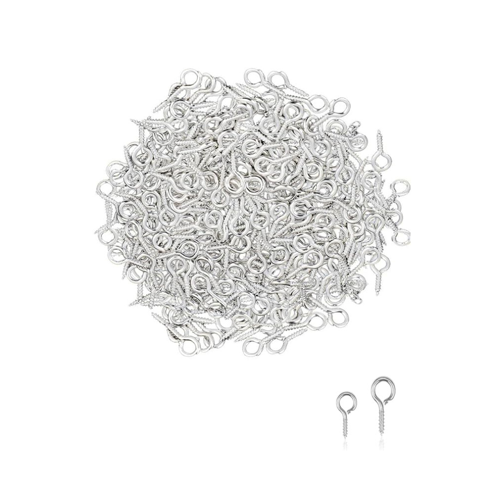 Small Screw Eye Pins - 200Pcs Silver Small Metal Eye Pins - Mini Screw Eyelets - Eyes Pin Hook (8Mm+10Mm) (Silver) 5051225242688