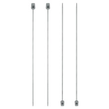 sourcing map 4Pcs 2.5mm(C) Single Pointed Knitting Needles Stainless Steel 9.84 Inches Length Metal Weaving Tool for Handmade Projects DIY Knitting