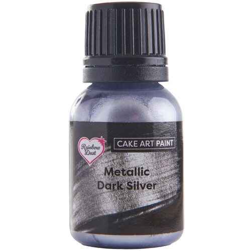 Rainbow Dust Cake Art Paint, Metallic Dark Silver - 25ml