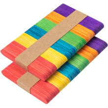 OWLKELA 100PCS Mini 2.5inch Lolly Sticks, Coloured Lollipop Sticks, Craft Stick for Home and School, Popsicle Stick for Arts and Handwork, Classroom