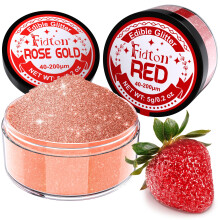 Edible Glitter for Drinks - Fidton 2 Colours Sparkling Edible Cake Decorations Set, Cake Glitter for Bakery, Fondant, Drink Glitter for Cocktail,