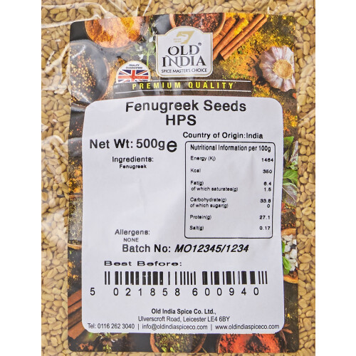 Old India Fenugreek Seeds HPS 500g 1