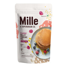 Mille No Sugar Classic 17g Plant Protein Pancake Mix | High Protein Breakfast | High Fibre | Vegan, Low Carb & Low Calorie | No Refined Flour, No