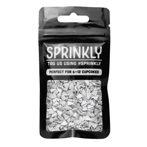 SPRINKLY - Sprinkle Shapes - Silver Christmas Trees (Christmas) - 25g