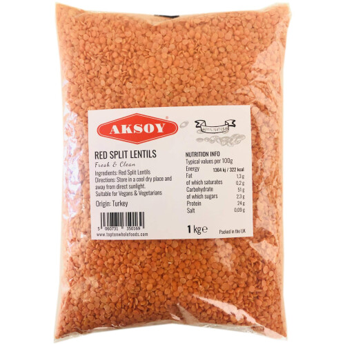 Aksoy Premium Quality Red Split Lentils 1KG