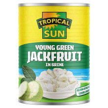 Tropical Sun Young Green Jackfruit In Brine 560g (Pack of 1) | Vegan, Vegetarian Friendly | Versatile Ingredient for Tacos, Salads, Stir-Fries,