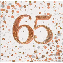 Oaktree Sparkling Fizz 65th Rose Gold 33cm x 33cm 3-ply Napkins 16pcs