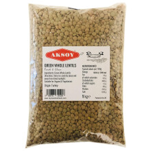 Aksoy Green Whole Lentils 1KG ? Nutty Flavour and Firm Texture Perfect for Soups, Stews, Curries, Salads, and Side Dishes ? Ideal Staple for Everyday