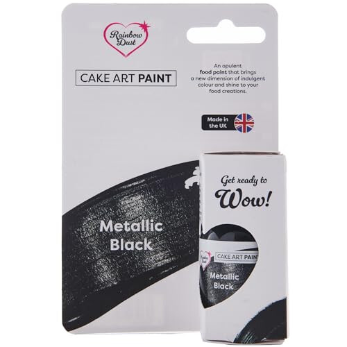 Rainbow Dust Cake Art Paint, Metallic Black - 25ml 1