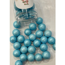 20mm Extra Large Shimmer Chocolate Balls Edible Cupcake Cake Topper Sprinkles (Shimmer Blue, Small Tub)