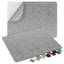 ZESION 2Pcs Self-Adhesive Linen Fabric Patches, Quick Repair for Sofas, Tents, Car Seats/8" x 11", Light Grey