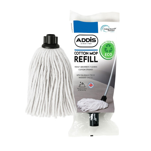 Addis ADDIS Cotton Mop Refill, Graphite/ Metallic,White