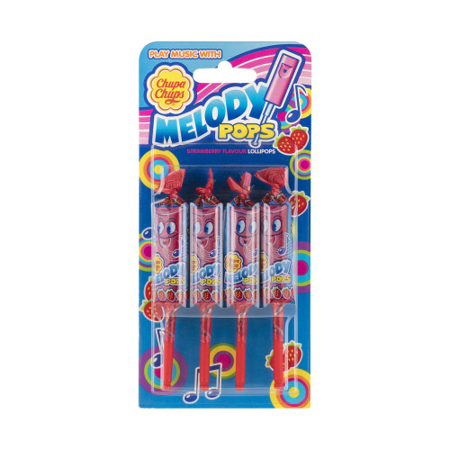 Chupa Chups Chupa Chups Strawberry Melody Pops, Pack of 4