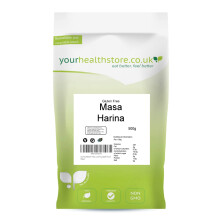 yourhealthstore Mexican Masa Harina 500g, Non Genetically Modified, Pre Cooked Maize, Vegan, Gluten Free (Reusable and Recyclable Pouch)