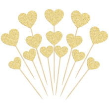 Gyufise 30Pcs Heart Cupcake Toppers Glitter Mixed Size Sweet Love Cupcake Picks Heart Cake Decorations Wedding Engagement Bridal Shower Birthday