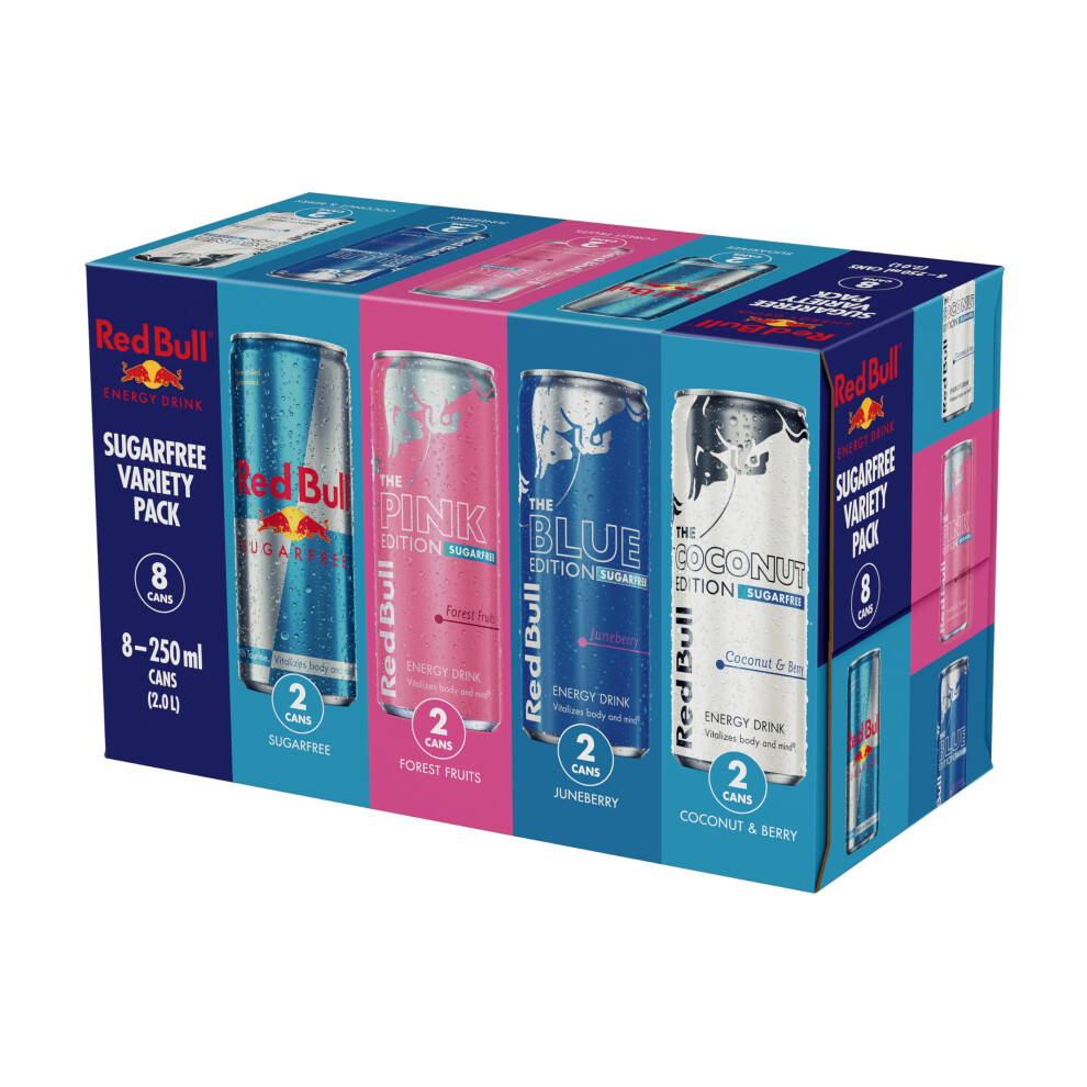 Red Bull Energy Drink Sugar Free Variety Pack 250Ml X8