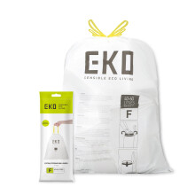 EKO 40-60 Litre Drawstring Bin Bags, Heavy Duty Kitchen Bin Liners for Pedal Bins, Leakproof and Tear-Resistant for Waste & Recycling, Unscented Food