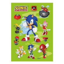 Dekora, Sonic Pre-cut Edible Topper, Wafer Card Standing Cupcake or Biscuits Toppers, Birthday Party Cake Decorations,Sonic Icing Cake Topper A5