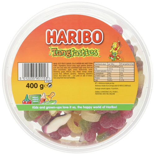 Haribo Haribo Tangfastics Bulk Sweets Drum, 400 g