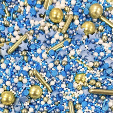 Blue gold white sprinkles Father's Day stars metallic pearls cupcakes cakes baking male boy cake baby shower baby boy SUPER DAD
