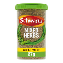 Schwartz Mixed Herbs Drum 27 G | Tantalising Taste & Aroma | With Marjoram, Basil, Oregano and Thyme | Perfect for Tomato-Based Pizza & Pizza Sauces,