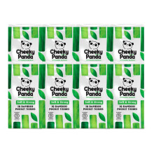 The Cheeky Panda Bamboo Pocket Tissues, 8 Pack of 10 Hypoallergenic Tissues, Ultra Soft, 3-Ply, White, Travel Size