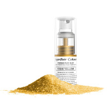 Sugarflair Yoshi Yellow Edible Glitter Dust Spray (Non-Aerosol) - Add a Shimmering Lustre Sparkle to Cakes, Cupcakes, Chocolate, Baking, Desserts, Ice