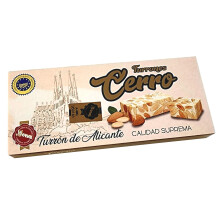 Turr?n de Alicante Duro Cerro Supreme Quality 100% Natural - Almonds and Honey Hard Turron 200 g - Gluten Free, Lactose Free
