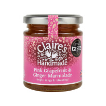 Claire's Handmade - Pink Grapefruit & Ginger Marmalade (227g) - Great Taste Award Winning Bright, Tangy & Refreshing Treat, Suitable for Vegetarian,