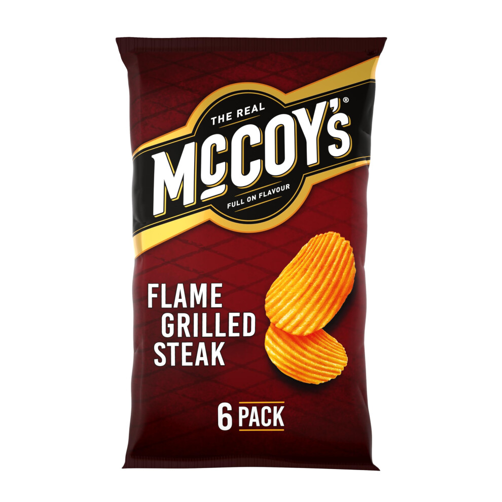 Mccoys Mccoy's Flame Grilled Steak Flavour Ridge Cut Potato Crisps, 6 X 25G 701288