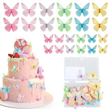 Tyqour 72Pcs Butterfly Cake Topper Butterflies Cupcake Toppers Mix Color Butterfly Cake Decorations for Birthday Theme Wedding Anniversary Baby Shower