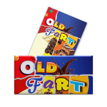 2-Pack "Old Fart" Funny Chocolate Bar Wrappers ? Novelty Joke Gift for Men ? Rude Retirement & 50th 60th 70th Birthday Gag Present ? Hilarious Secret