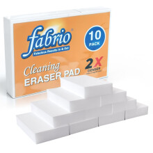FABRIO Melamine Cleaning Eraser Sponges - Pack of 10 (2 x Denser) - Ideal for Kitchen, Bathroom, Walls, Stains, and More - Multi - Surface Cleaning