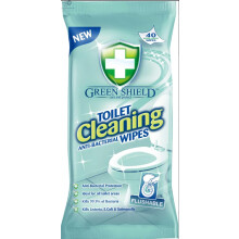 Green-Shield Anti-Bacterial Toilet Cleaning Wipes [40 Pack] ? Citrus Scented, Hygienic & Easy-to-Use Disposable Wipes for Toilets