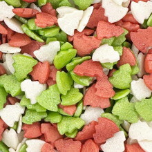 A Pinch Of - Christmas Red, Green And White Christmas Tree Sugar Shapes Cake Topper Sprinkles - 25g Matt Sugar Festive Christmas Cake Toppers - Edible