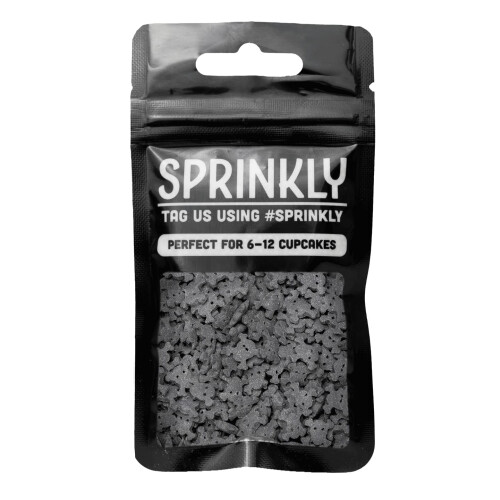 SPRINKLY - Sprinkle Shapes - Black Skulls (Halloween) - 25g
