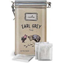 Charbrew Winnie Earl Grey Metal Tea Tin Caddy Gift ? 60 Teabags Black Tea