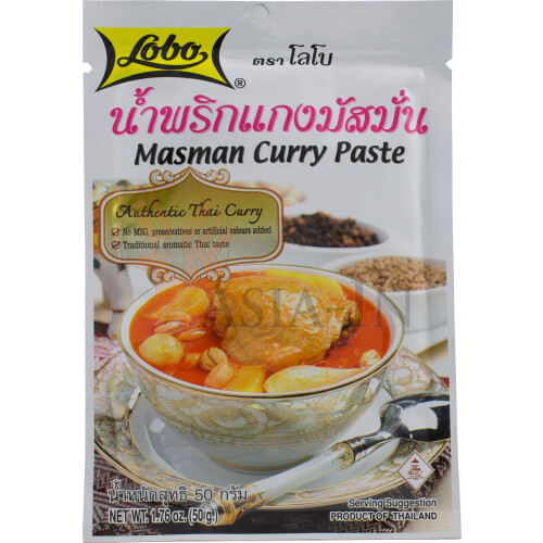 Masman Curry Paste Thai Massaman Sauce Packet 50g by Lobo