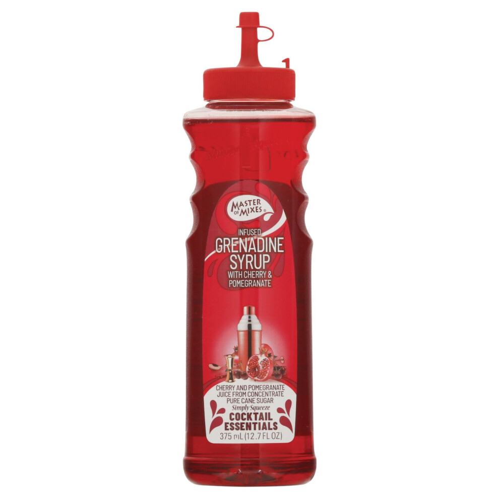 Master Of Mixes Cocktail Essentials | Grenadine Syrup | Traditional Grenadine | Drinks Syrup | 375Ml | Home Bar Cocktail Ingredient | Slush Frozen