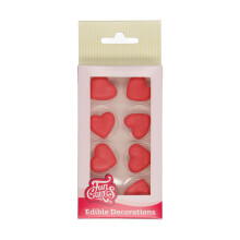 FunCakes Sugar Decorations Heart Red: Ready to Use for Cake Decoration, Perfect for Cupcakes, Muffins and more, Glutenfree certified, Set/8