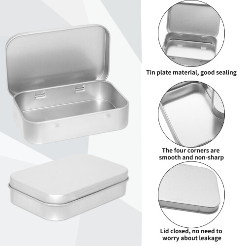 Bansusu 6 Pcs Small Tin Storage Container With Lids - Iron Rectangular Box for Candy, Keys, Earrings 2